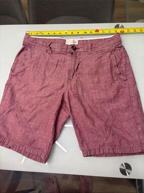 1901 Men's Heathered Burgundy Flat Front Casual Shorts